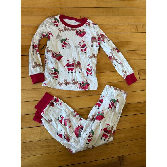Pottery Barn Kids Christmas pajama set Santa and reindeer - Picture 1 of 7